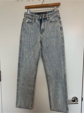 Alexander Wang Light Blue Crystal Pinstripe Jeans